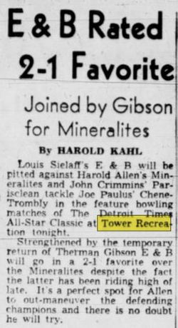 Tower Recreation - Nov 1945 All Star Classic (newer photo)